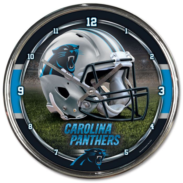 Wholesale-Carolina Panthers Chrome Clock