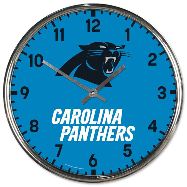 Wholesale-Carolina Panthers Chrome Clock