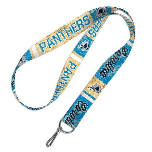 Wholesale-Carolina Panthers / Classic Logo RETRO Lanyard 1"