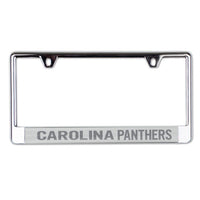 Wholesale-Carolina Panthers FROSTED Lic Plt Frame S/L Printed