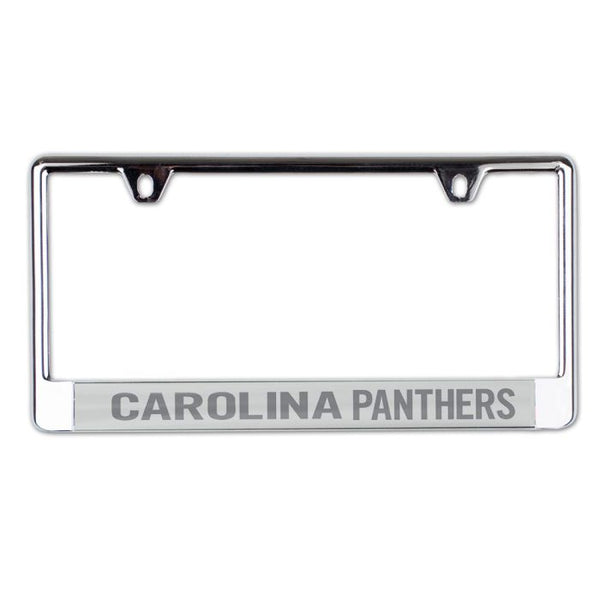 Wholesale-Carolina Panthers FROSTED Lic Plt Frame S/L Printed