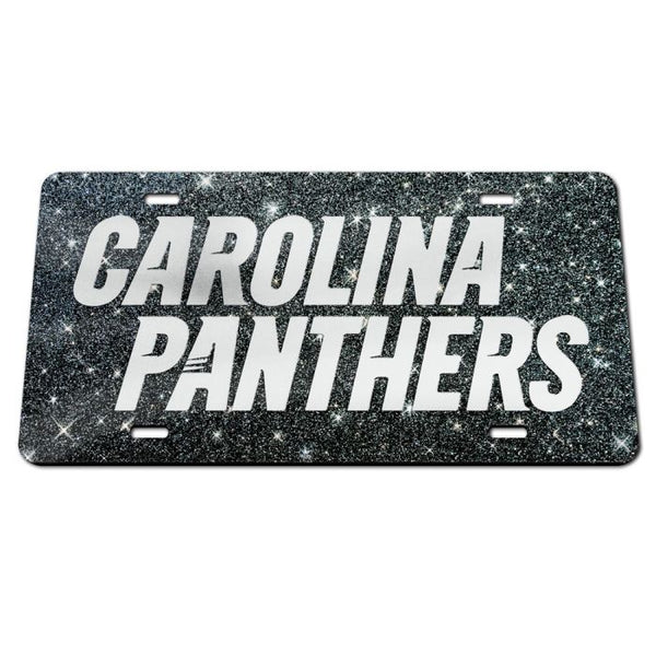 Wholesale-Carolina Panthers GLITTER BACKGROUND Acrylic Classic License Plates