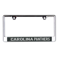 Wholesale-Carolina Panthers GLITTER BACKGROUND Lic Plt Frame B/O Metallic