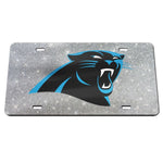 Wholesale-Carolina Panthers GLITTER BACKGROUND Specialty Acrylic License Plate