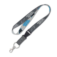 Wholesale-Carolina Panthers Gray Lanyard w/detachable buckle 1"