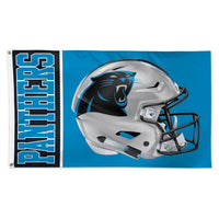 Wholesale-Carolina Panthers Helmet Flag - Deluxe 3' X 5'