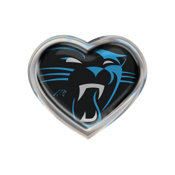 Wholesale-Carolina Panthers MEGA Chrome Metal Domed Emblem HEART