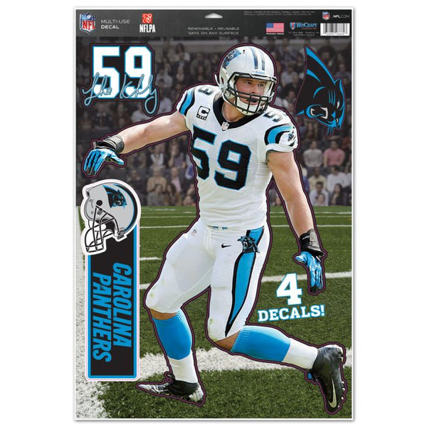 Wholesale-Carolina Panthers Multi-Use Decal 11" x 17" Luke Kuechly