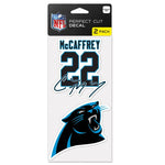 Wholesale-Carolina Panthers Perfect Cut Decal Set of two 4"x4" Christian McCaffrey