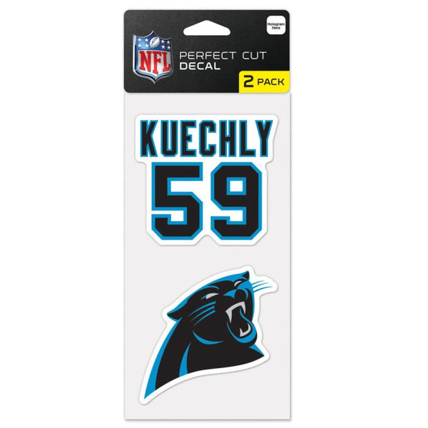 Wholesale-Carolina Panthers Perfect Cut Decal Set of two 4"x4" Luke Kuechly