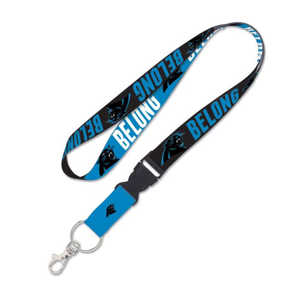 Wholesale-Carolina Panthers Slogan Lanyard w/detachable buckle 1"