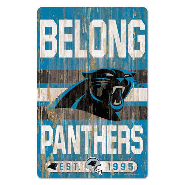 Wholesale-Carolina Panthers Slogan Wood Sign 11" x 17" 1/4" thick