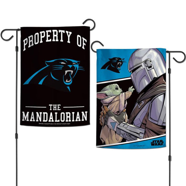 Wholesale-Carolina Panthers / Star Wars Mandalorian Garden Flags 2 sided 12.5" x 18"