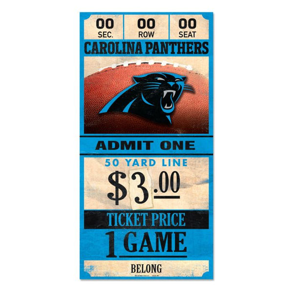 Wholesale-Carolina Panthers Ticket Wood Sign 6x12 3/8" thick