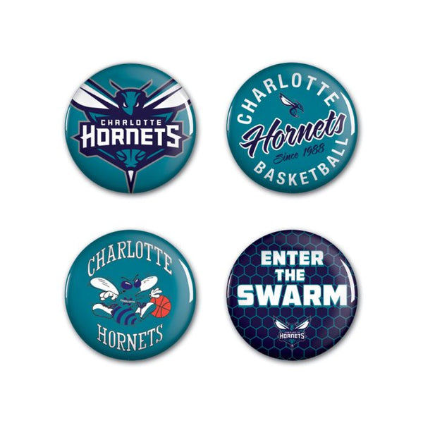 Wholesale-Charlotte Hornets Button 4 Pack 1 1/4" Rnd