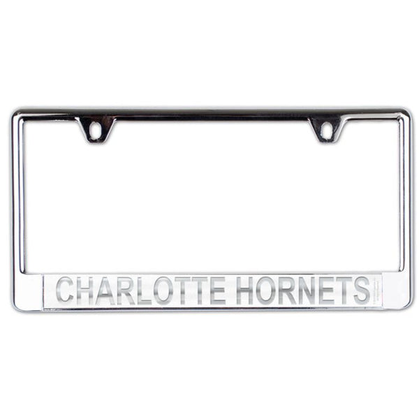 Wholesale-Charlotte Hornets FROST Lic Plate Frame B/O Printed