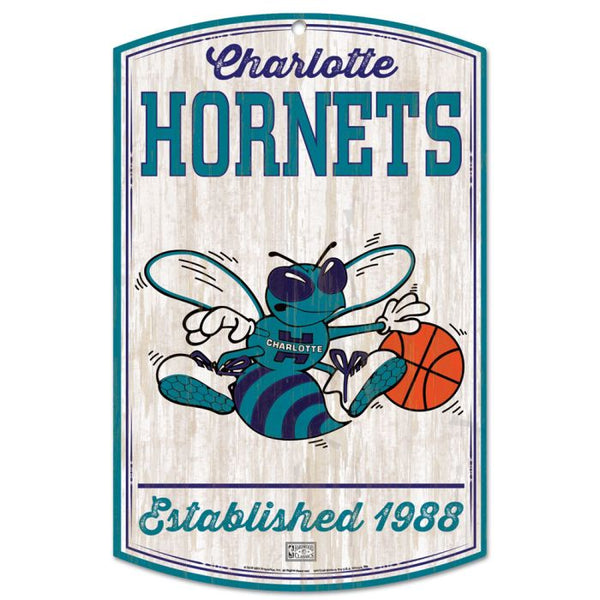 Wholesale-Charlotte Hornets Hardwoods Wood Sign 11" x 17" 1/4" thick