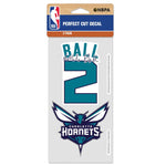 Wholesale-Charlotte Hornets Perfect Cut Decal Set of two 4"x4" LaMelo Ball