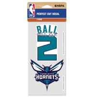 Wholesale-Charlotte Hornets Perfect Cut Decal Set of two 4"x4" LaMelo Ball