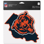 Wholesale-Chicago Bears State Shaped Perfect Cut Color Decal 8" x 8"