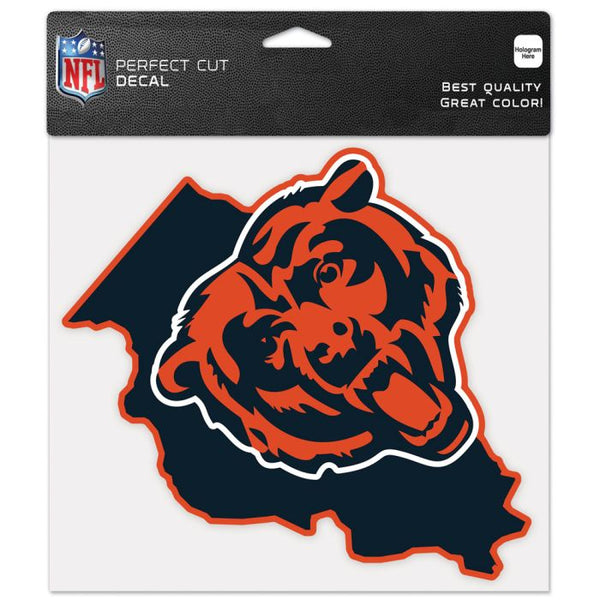 Wholesale-Chicago Bears State Shaped Perfect Cut Color Decal 8" x 8"