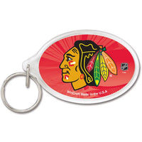 Wholesale-Chicago Blackhawks Acrylic Key Ring Carded Oval