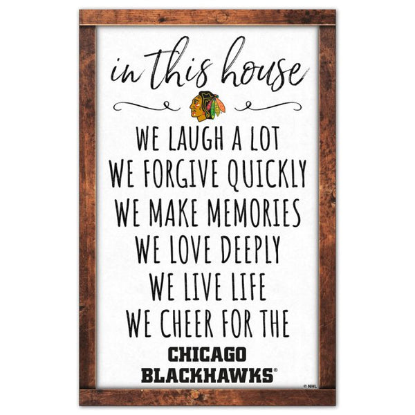 Wholesale-Chicago Blackhawks BOX LIST Wood Sign 11" x 17" 1/4" thick