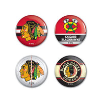 Wholesale-Chicago Blackhawks Button 4 Pack 1 1/4" Rnd