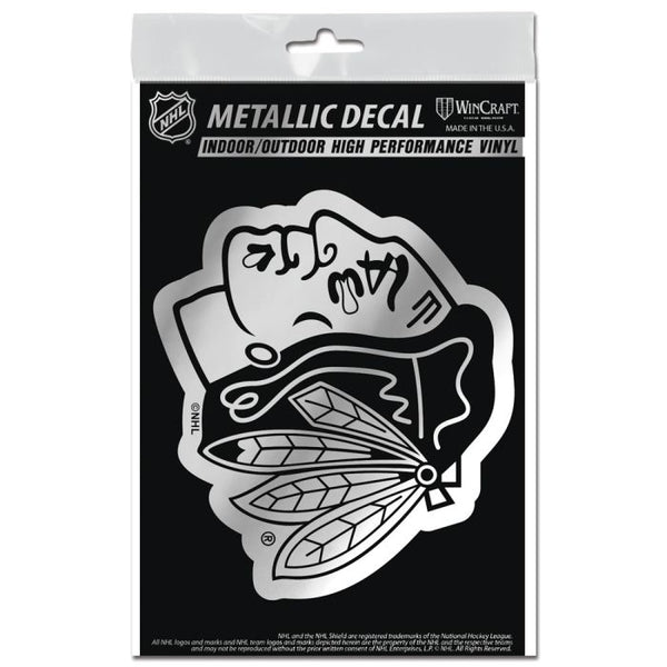 Wholesale-Chicago Blackhawks Decal Metallic 3" x 5"