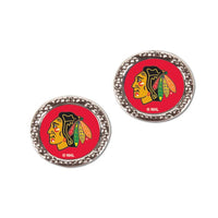 Wholesale-Chicago Blackhawks Earrings Jewelry Carded Round