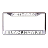 Wholesale-Chicago Blackhawks FROST Lic Plt Frame S/L Printed