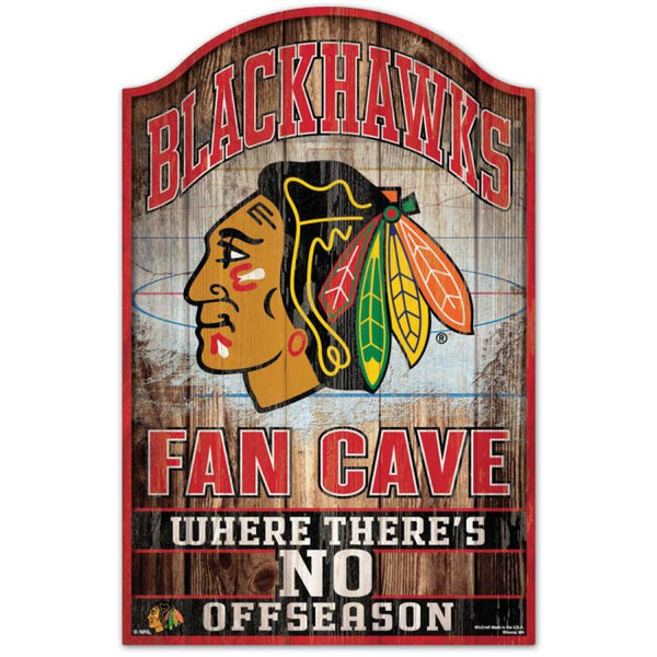 Wholesale-Chicago Blackhawks Fan Cave Wood Sign 11" x 17" 1/4" thick