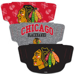 Wholesale-Chicago Blackhawks Fan Mask Face Cover 3 Pack