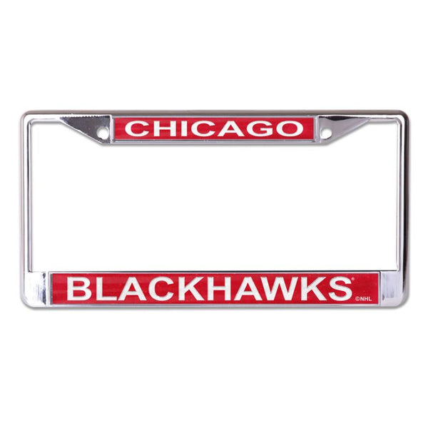 Wholesale-Chicago Blackhawks GLITTER Lic Plt Frame S/L Printed