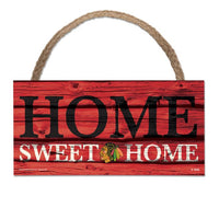 Wholesale-Chicago Blackhawks Hoem SweetHome Wood Sign w/Rope 5" x 10"