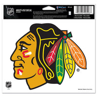 Wholesale-Chicago Blackhawks Multi-Use Decal -Clear Bckrgd 5" x 6"