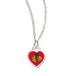 Wholesale-Chicago Blackhawks Necklace w/3D Heart