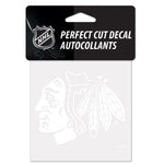 Wholesale-Chicago Blackhawks Perfect Cut White Decal 4" x 4"