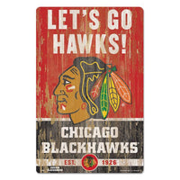 Wholesale-Chicago Blackhawks SLOGAN Wood Sign 11" x 17" 1/4" thick