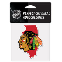 Wholesale-Chicago Blackhawks STATE Perfect Cut Color Decal 4" x 4"