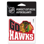 Wholesale-Chicago Blackhawks Slogan Perfect Cut Color Decal 4" x 4"