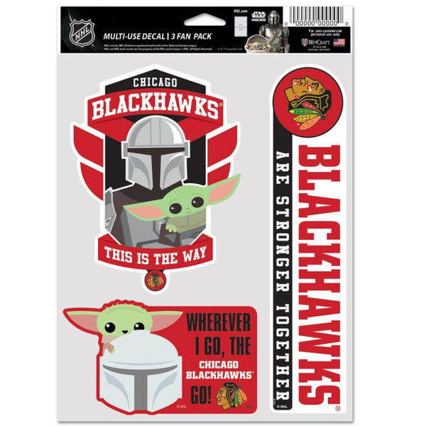 Wholesale-Chicago Blackhawks / Star Wars Mandalorian Multi Use 3 Fan Pack