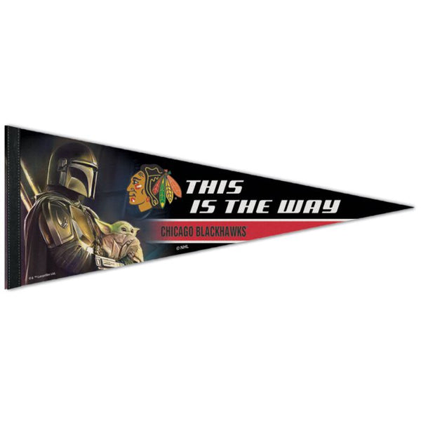 Wholesale-Chicago Blackhawks / Star Wars Mandalorian Premium Pennant 12" x 30"