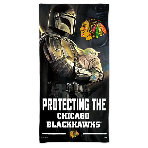 Wholesale-Chicago Blackhawks / Star Wars Mandalorian Spectra Beach Towel 30" x 60"