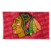 Wholesale-Chicago Blackhawks Step and Repeat Flag - Deluxe 3' X 5'