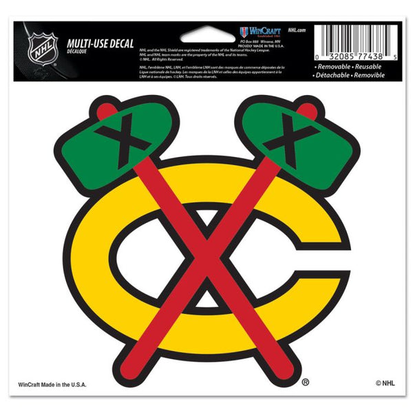 Wholesale-Chicago Blackhawks Tomahawk Multi-Use Decal -Clear Bckrgd 5" x 6"