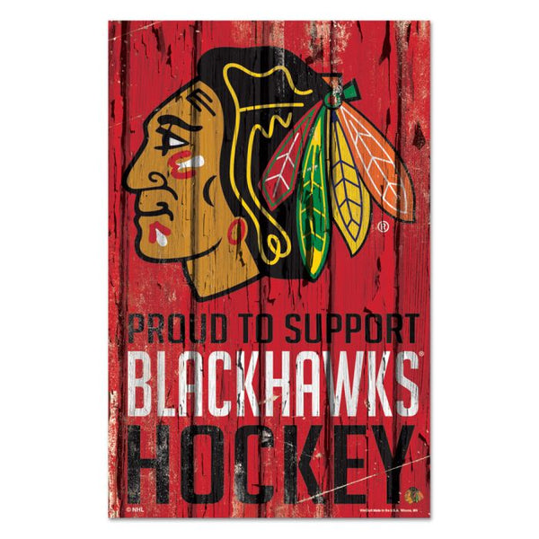 Wholesale-Chicago Blackhawks Wood Sign 11" x 17" 1/4" thick