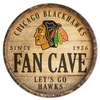 Wholesale-Chicago Blackhawks Wood Sign 14" Rnd