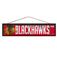 Wholesale-Chicago Blackhawks Wood Sign-with Rope 4" x 17"