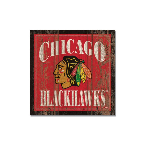 Wholesale-Chicago Blackhawks Wooden Magnet 3" X 3"